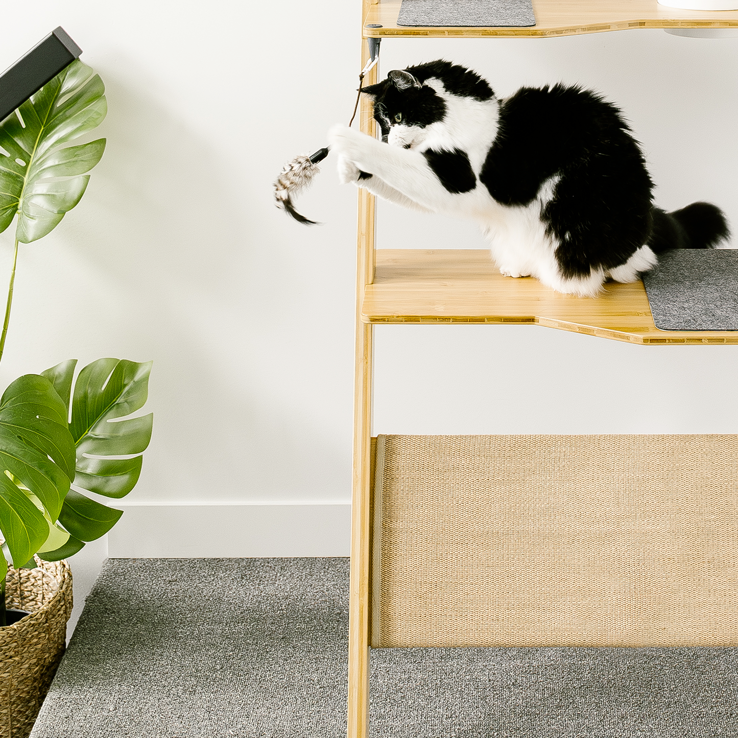 ladder cat tree scratcher, jute