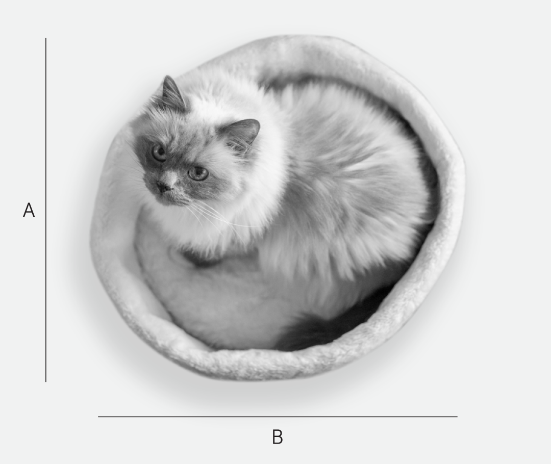 Linen basket bed for cat and small dog, beige