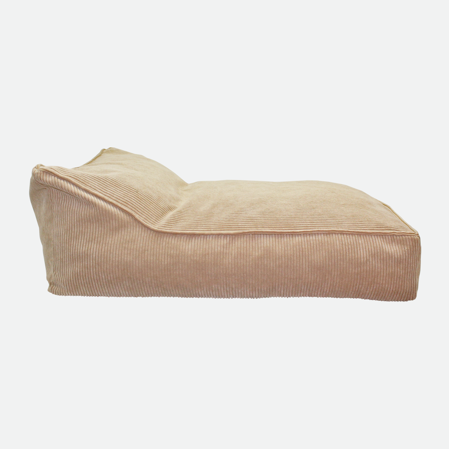 Memory foam dog bed with headrest, beige