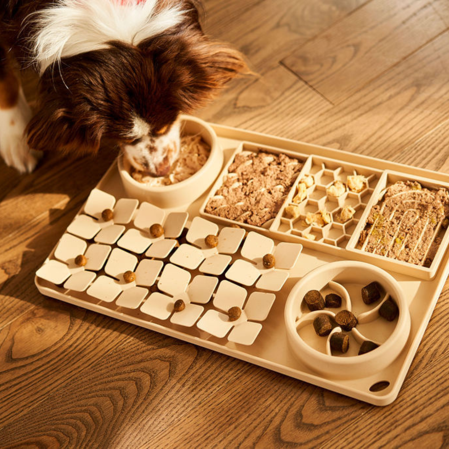Multi textured slow feeder