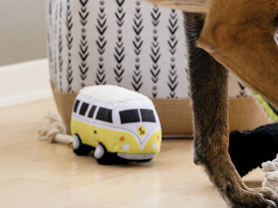 Plush toy for dog, campervan style