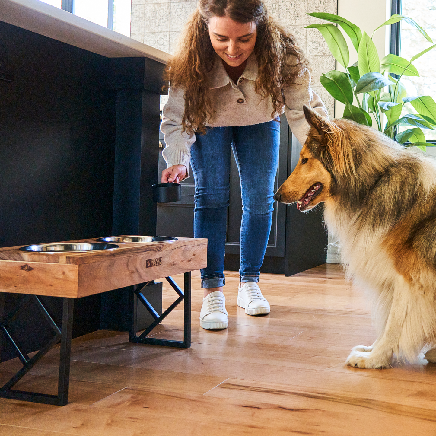 Bol double avec support ajustable