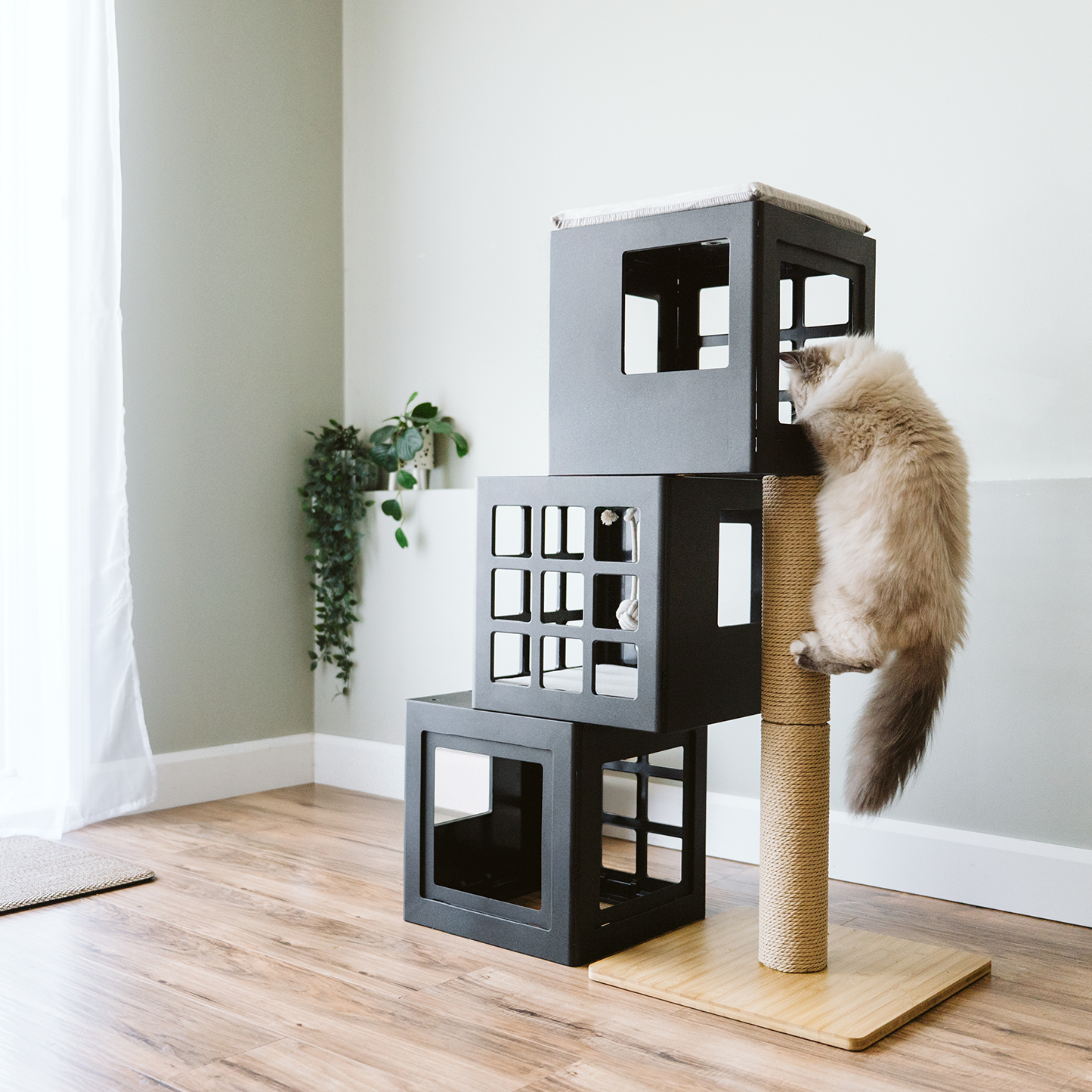 Modular paper rope scratcher