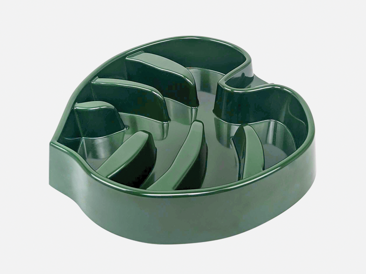 raised sides slow feeder for pet, green