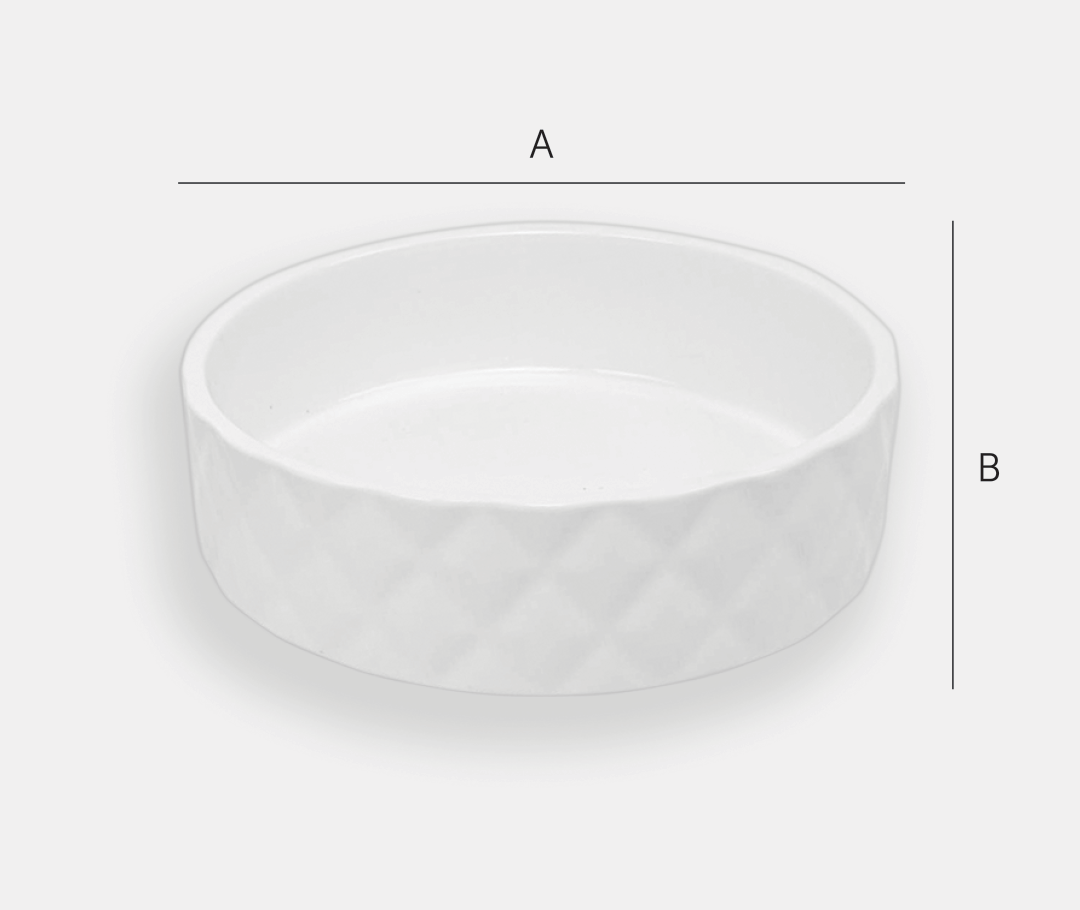 Ceramic bowl for pet, white