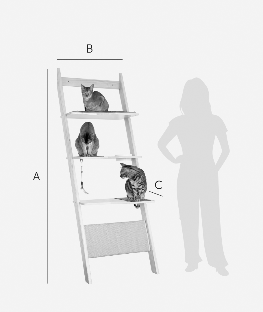 Ladder cat tree with scratcher BeOneBreed