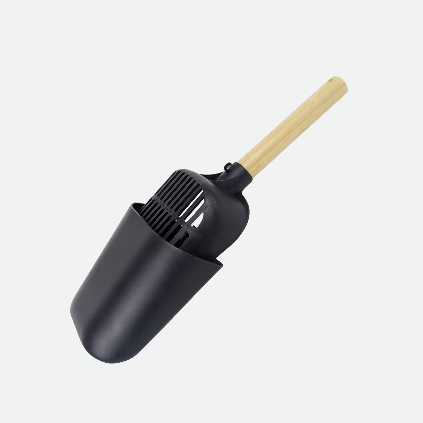 Sturdy litter scoop with holder