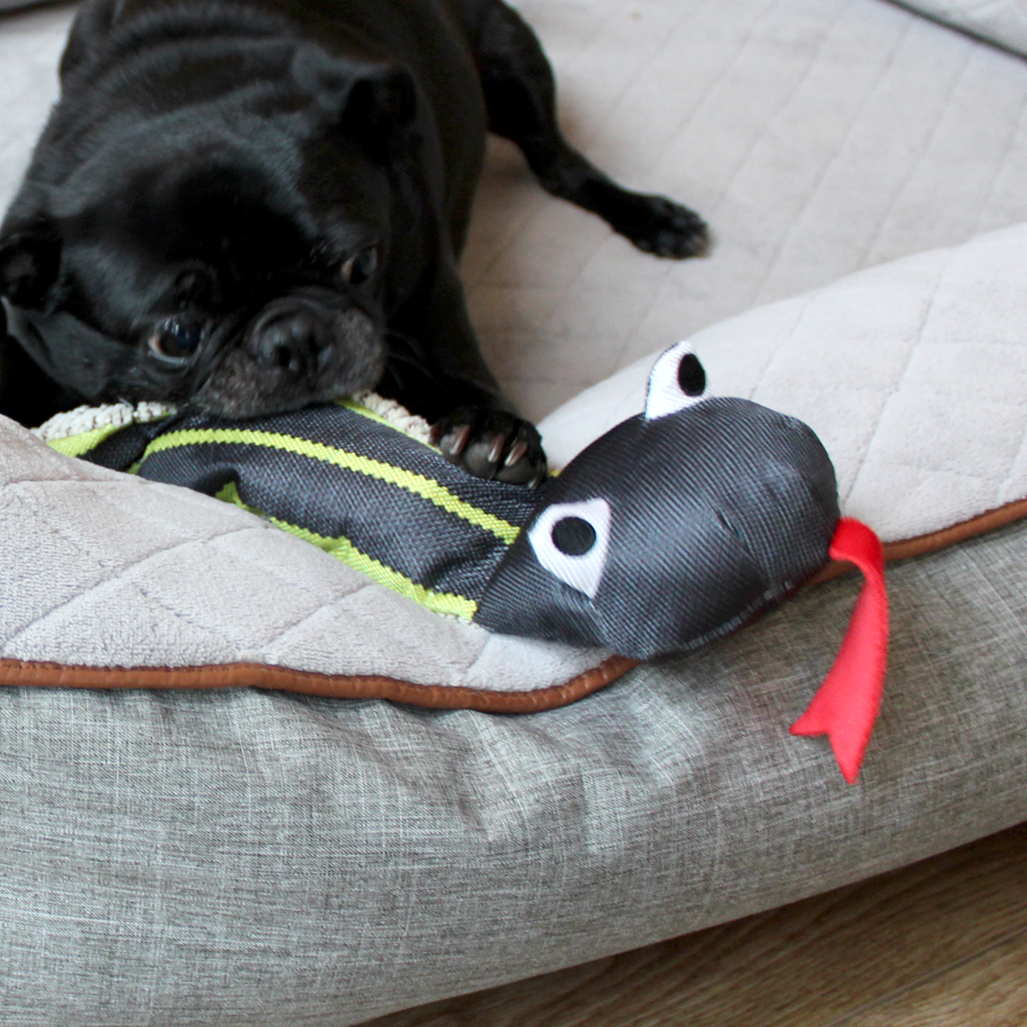 Plush toy for dog, grass snake style