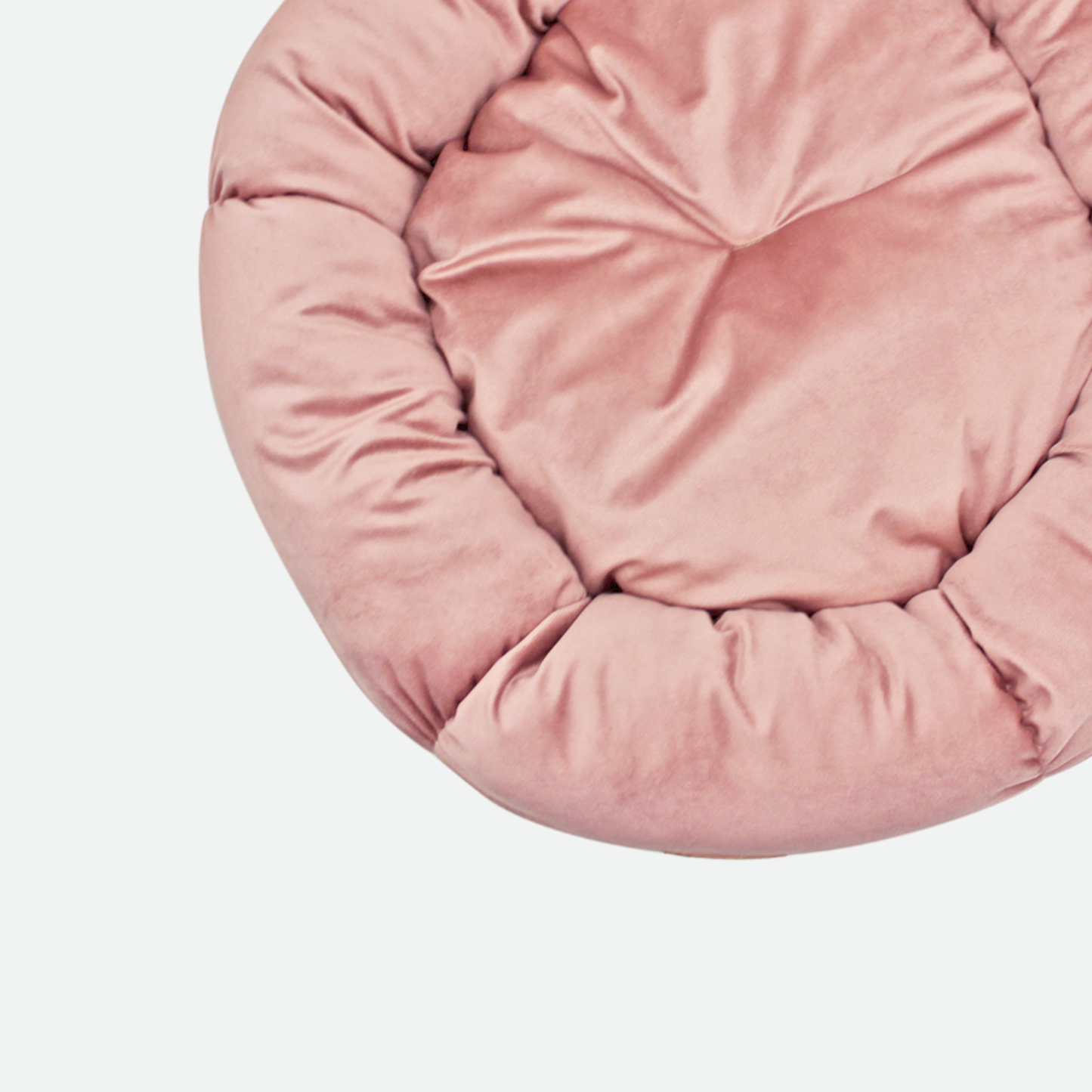 Round velvet bed for cat and small dog, pink