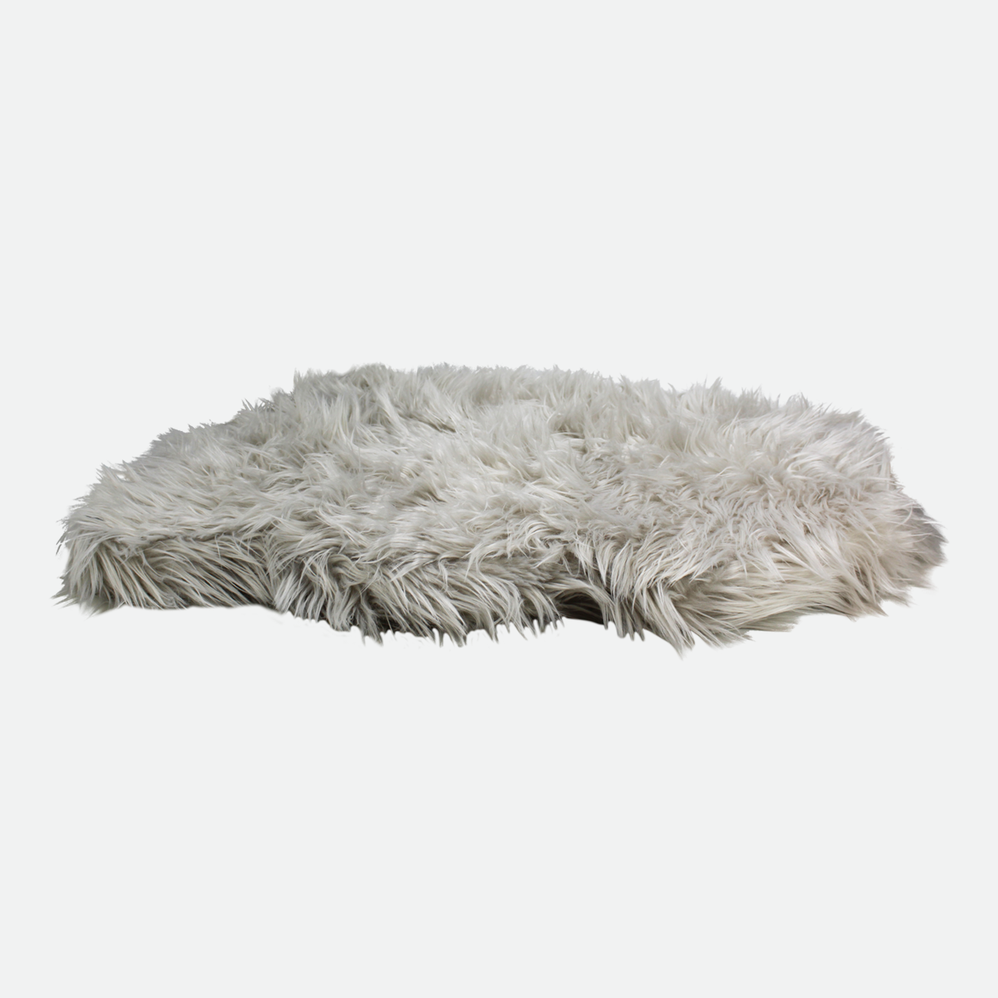 Faux fur dog bed, gray