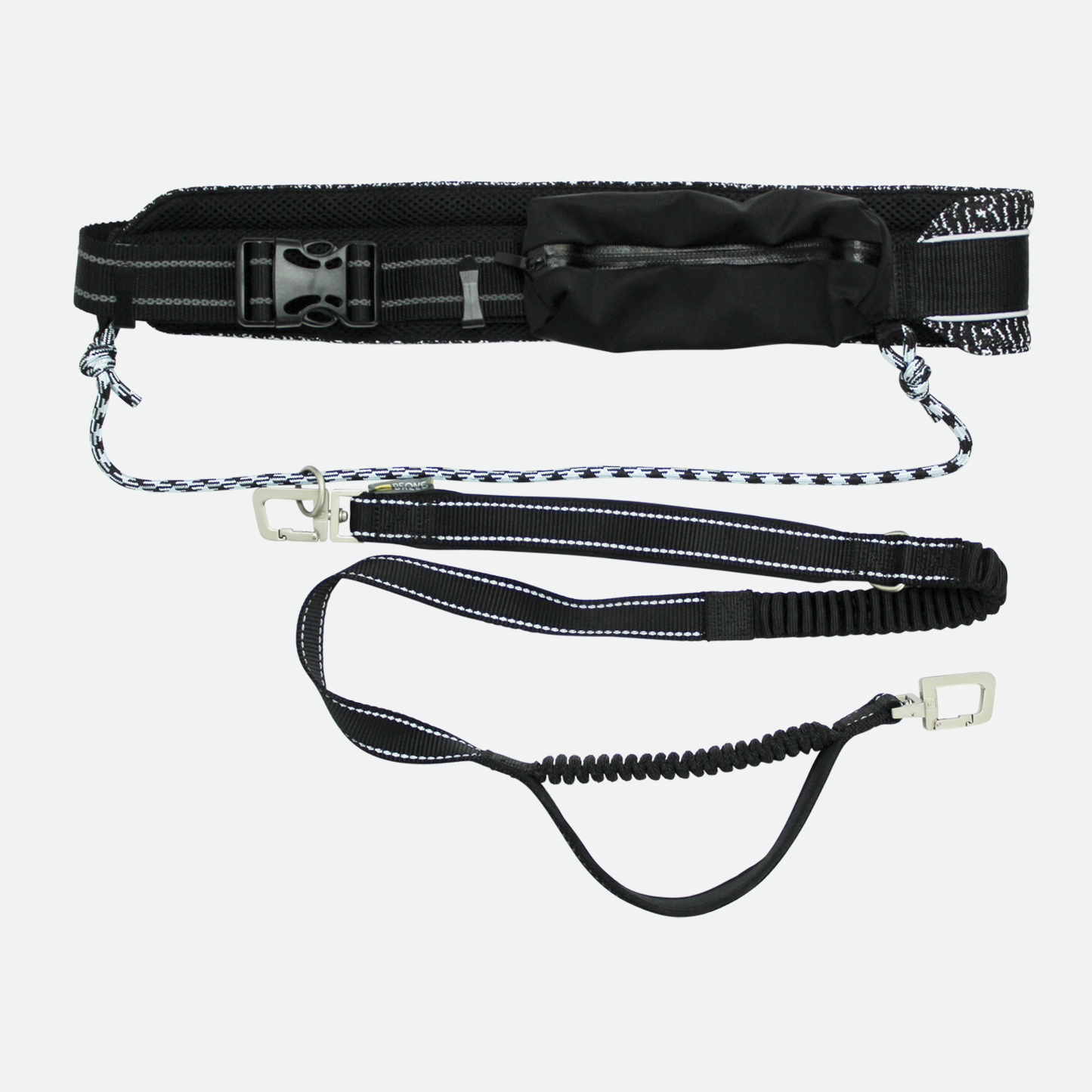 Belt & bungee leash kit for running, black