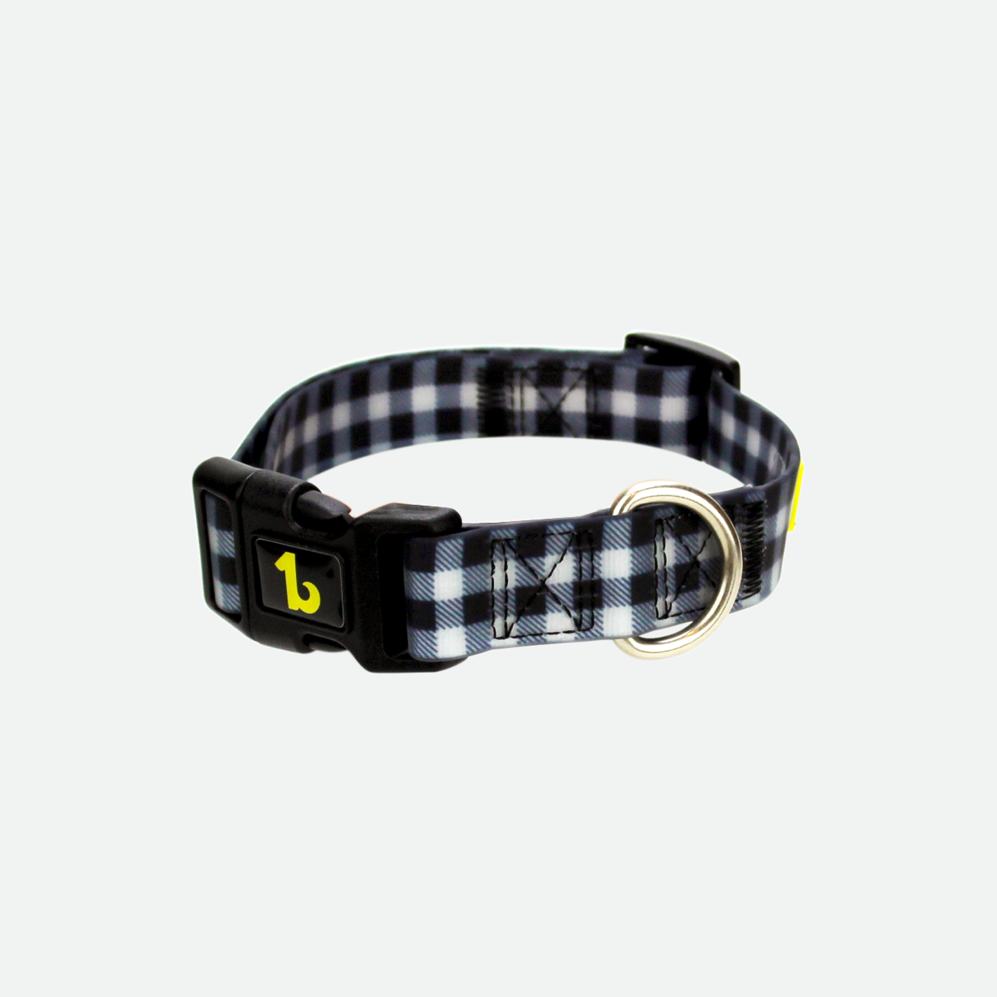 Silicone collar for dog, black plaid style