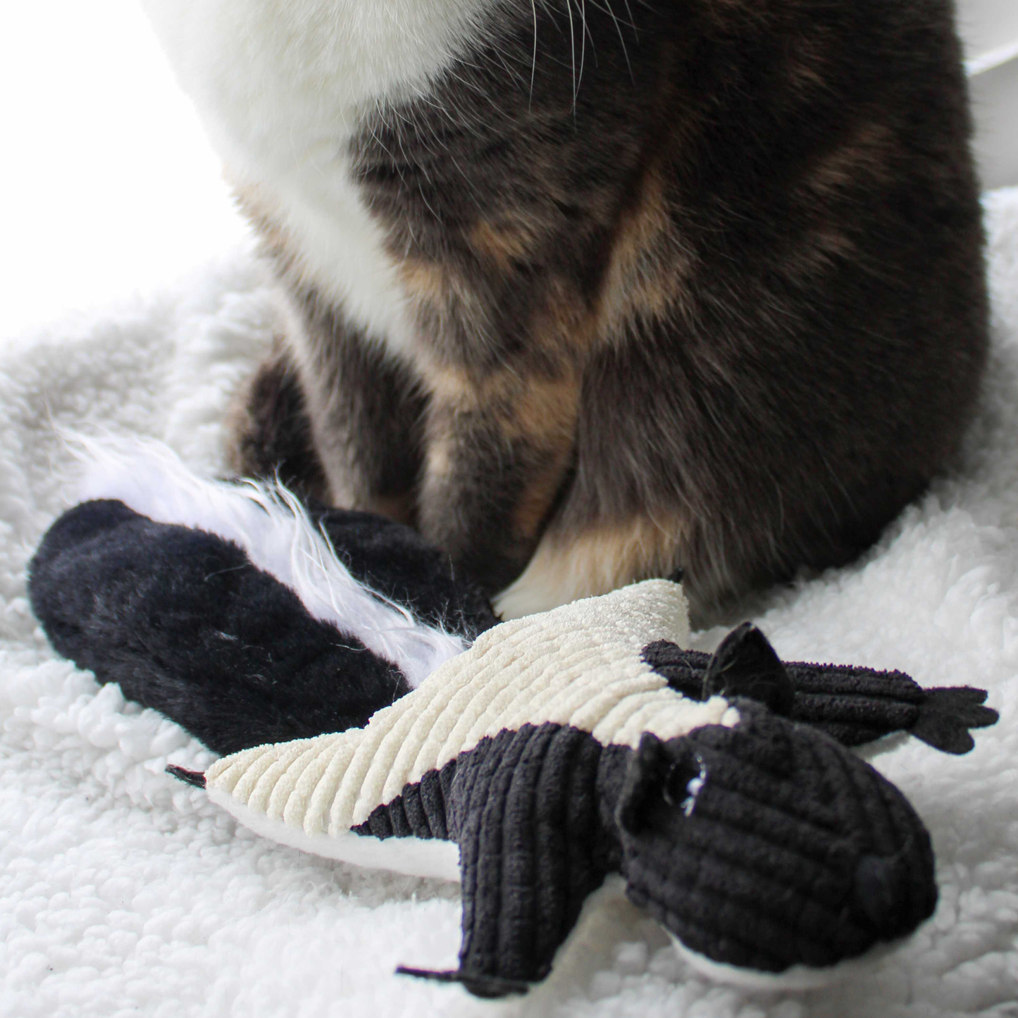 Plush toy for cat, skunk style