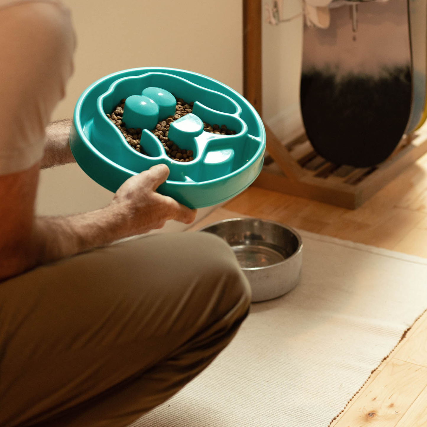 Interactive slow feeder bowl for dog, intermediate level