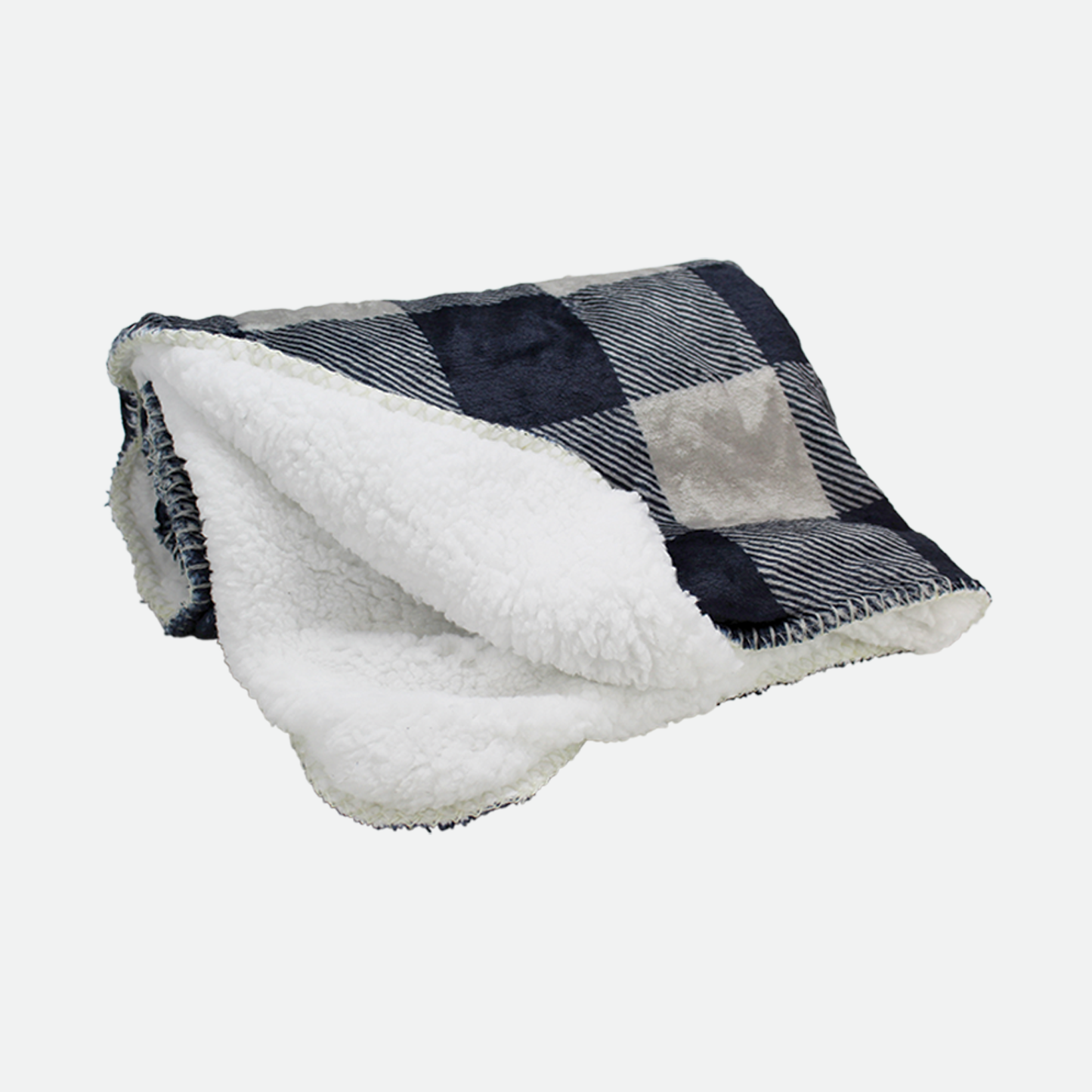 Sherpa soft blanket for pet, black plaid