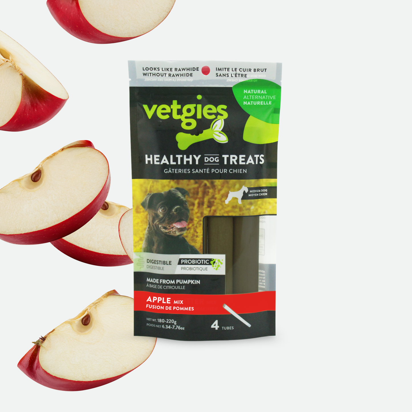 Veggie natural healthy treat for dog, apple
