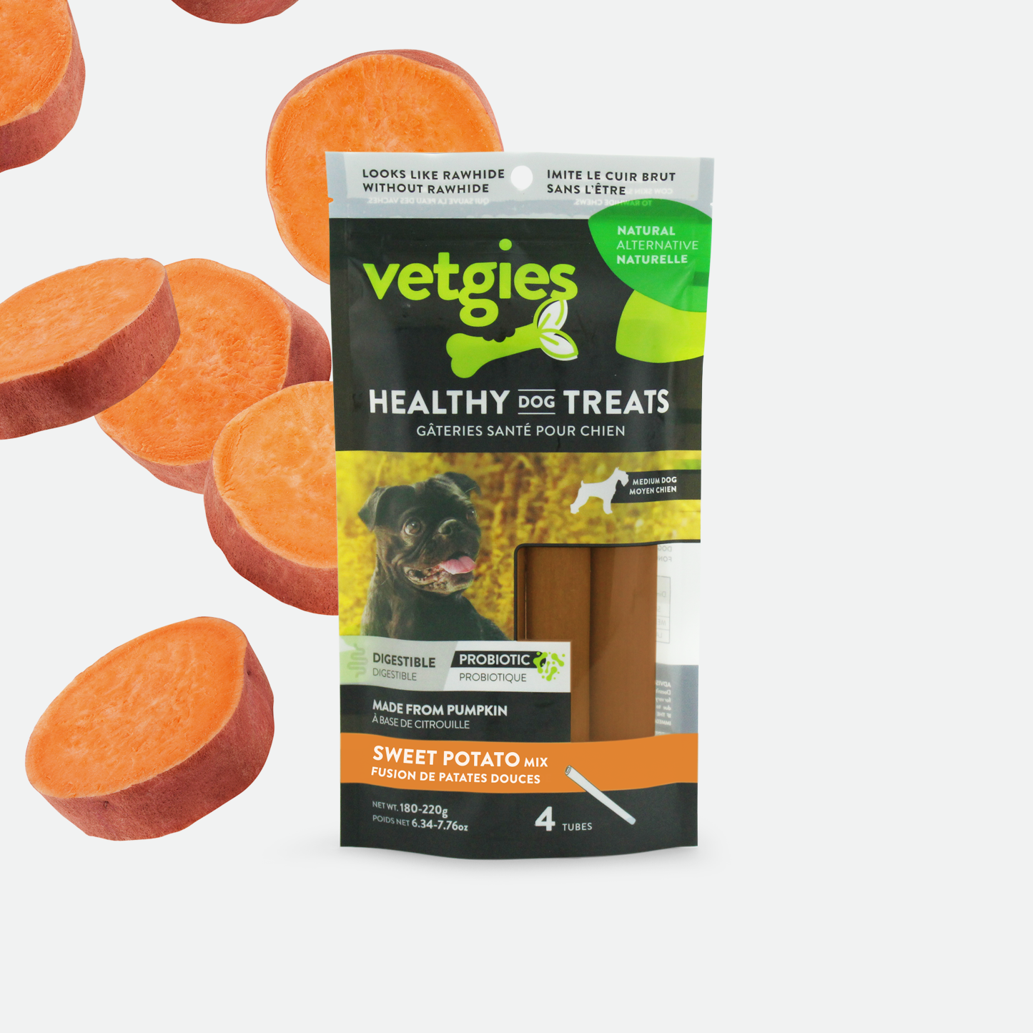 Veggie natural healthy treat for dog, sweet potato