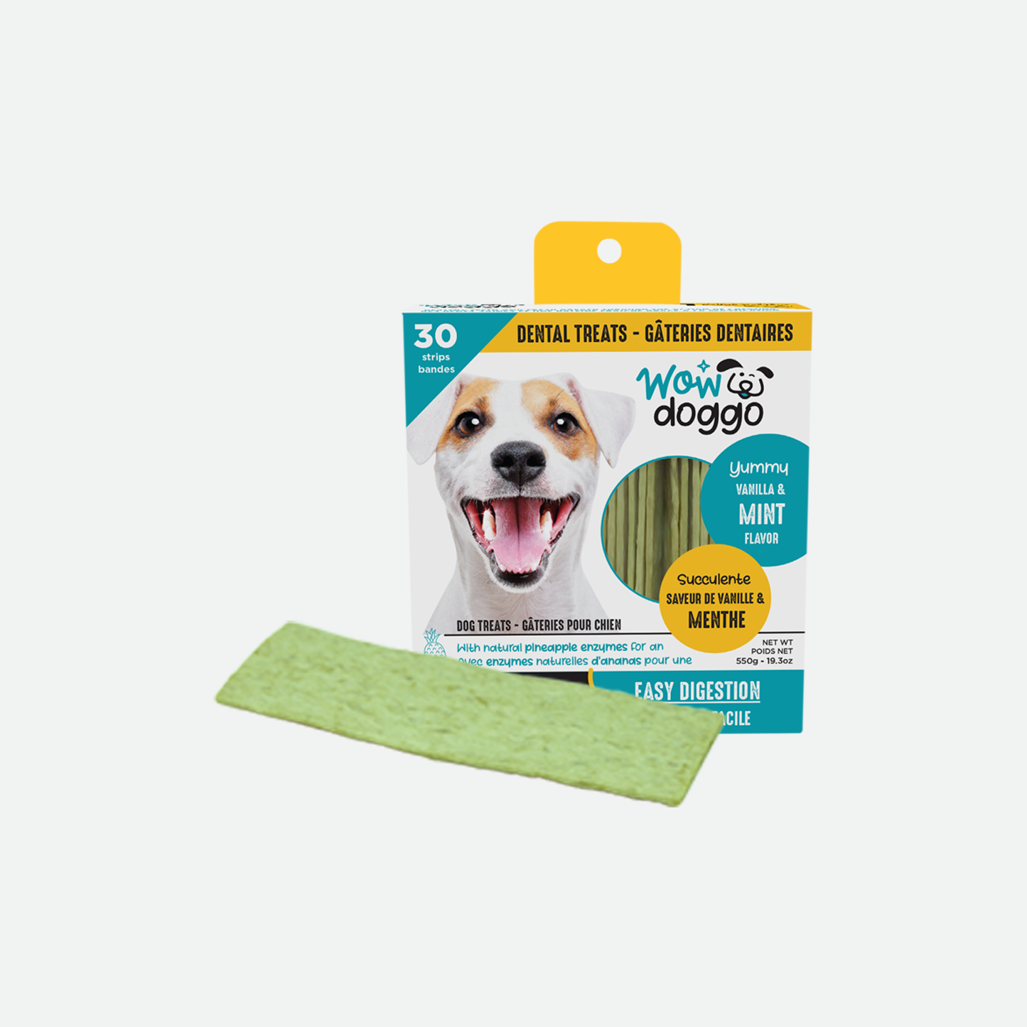 Dental chew bone for dog, mint vanilla